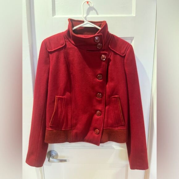 Kenneth Cole New York Long Sleeve wool blend jacket maroon size M - Picture 1 of 8